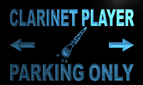 Clarinet Player Parking Only Neon Light Sign